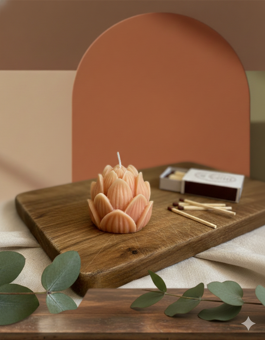 Mini Lotus Sculpture Candle – Hand-Poured Soy Wax | 13 Scents-0