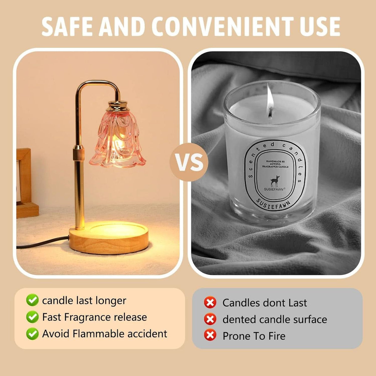 Candle Warmer Lamp With Programmable Timer Dimmable