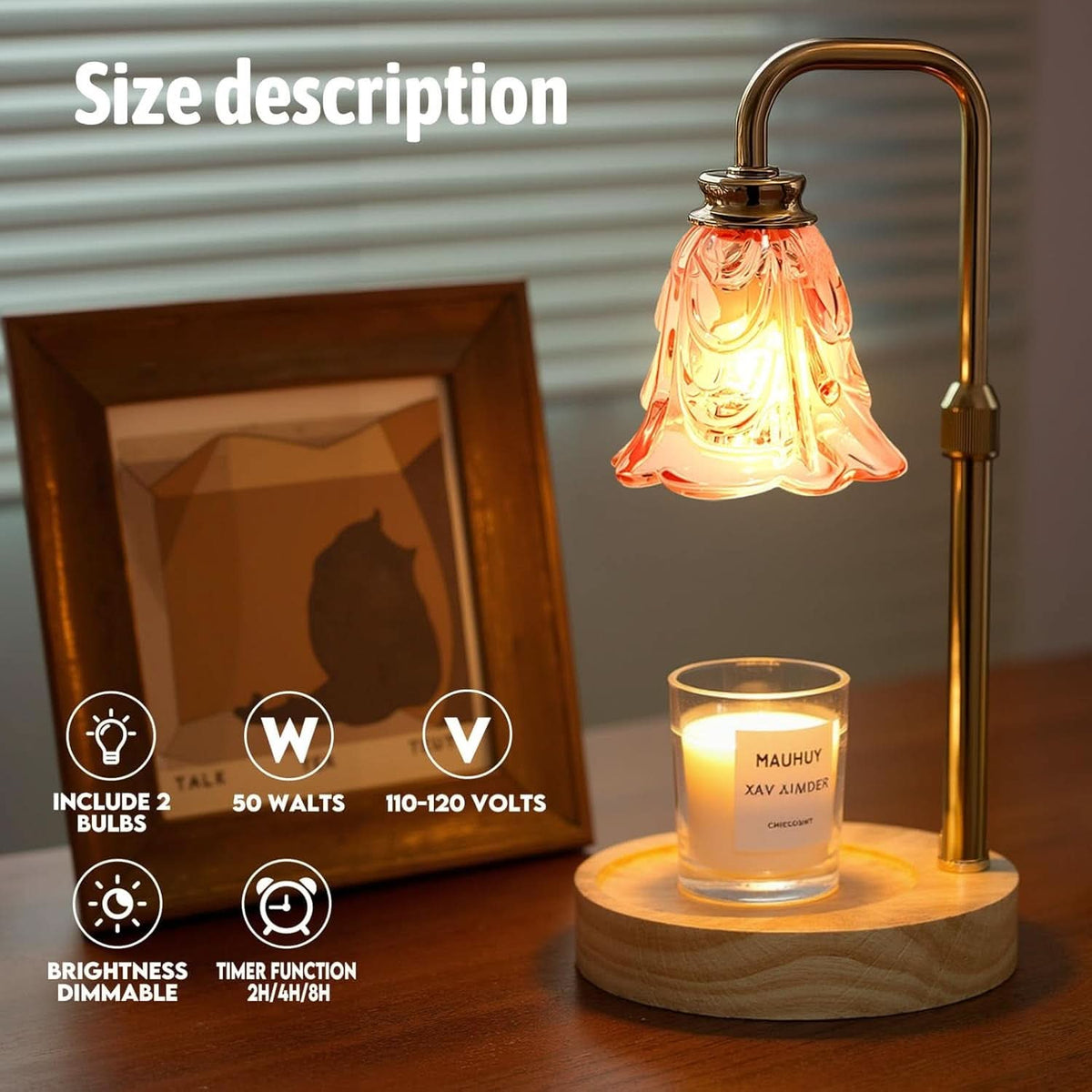 Candle Warmer Lamp With Programmable Timer Dimmable