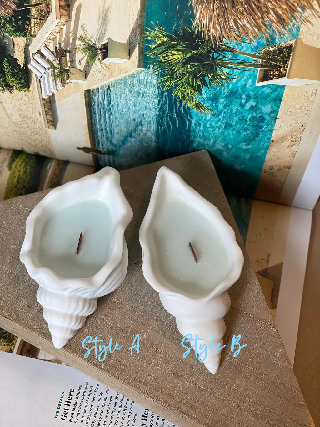 Ocean's Whisper Sea Shell Candle | Jesmonite Vessel-2